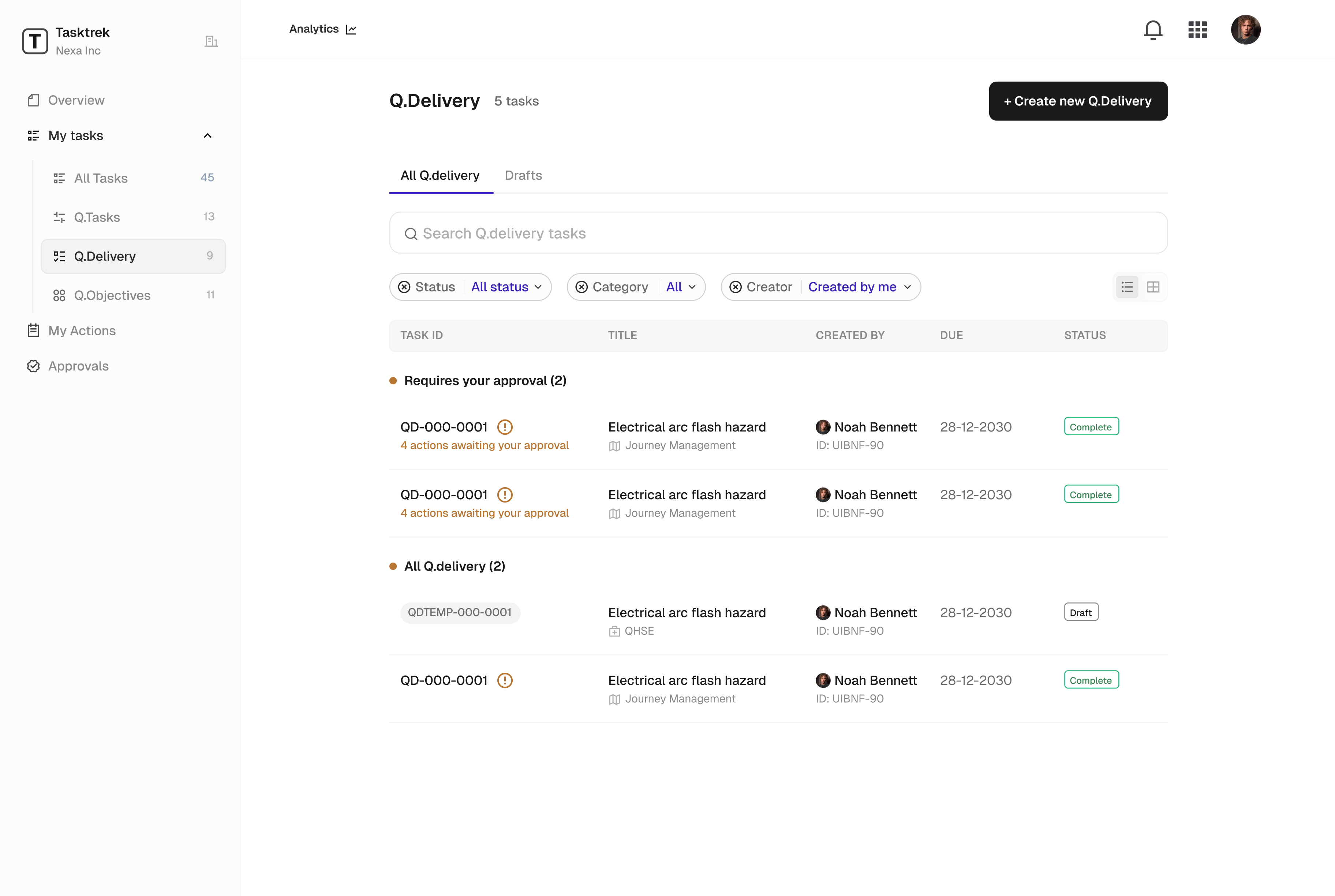 TaskTrek — Execution system